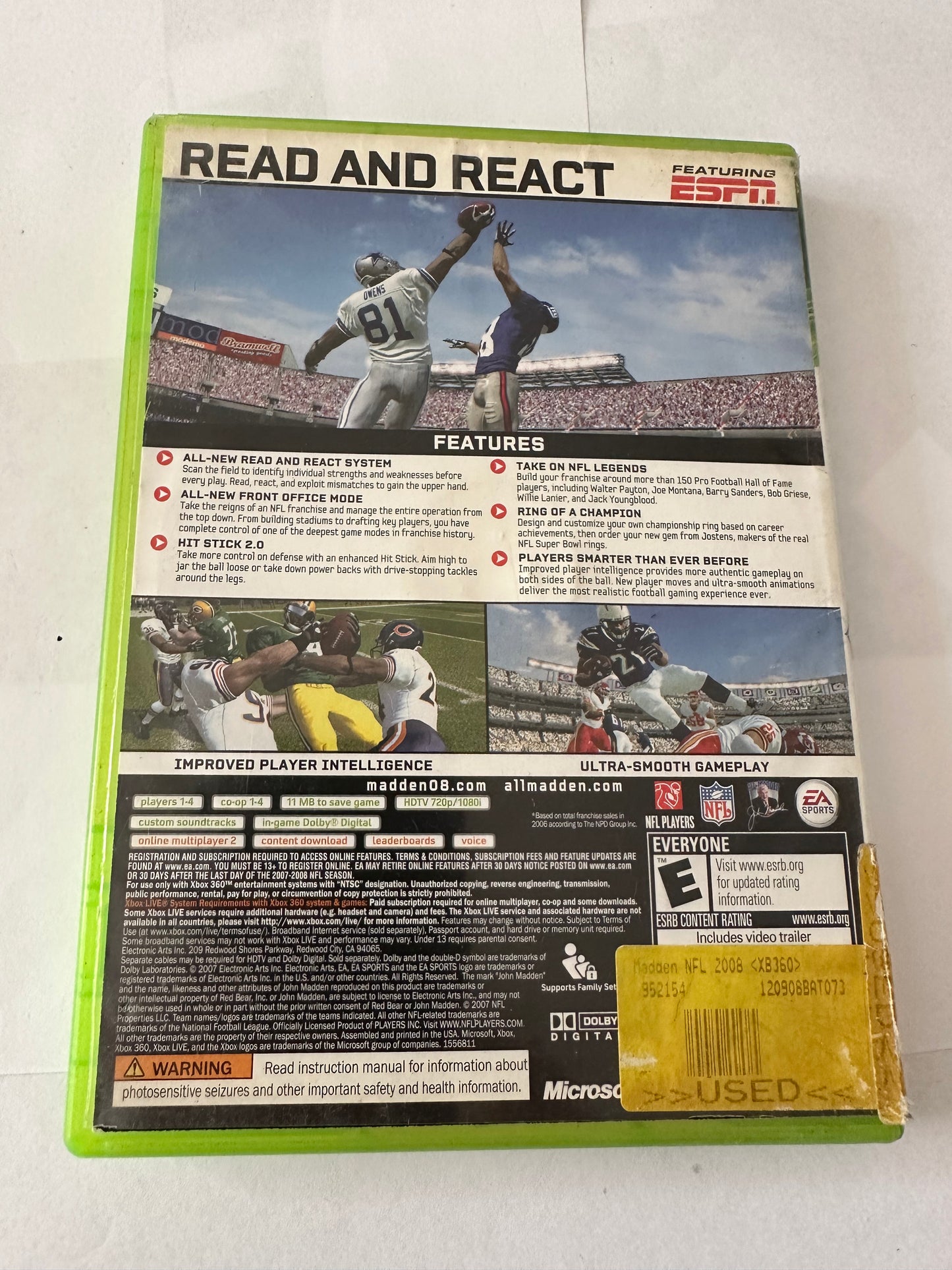 Madden NFL 08 for the Xbox 360. No manual