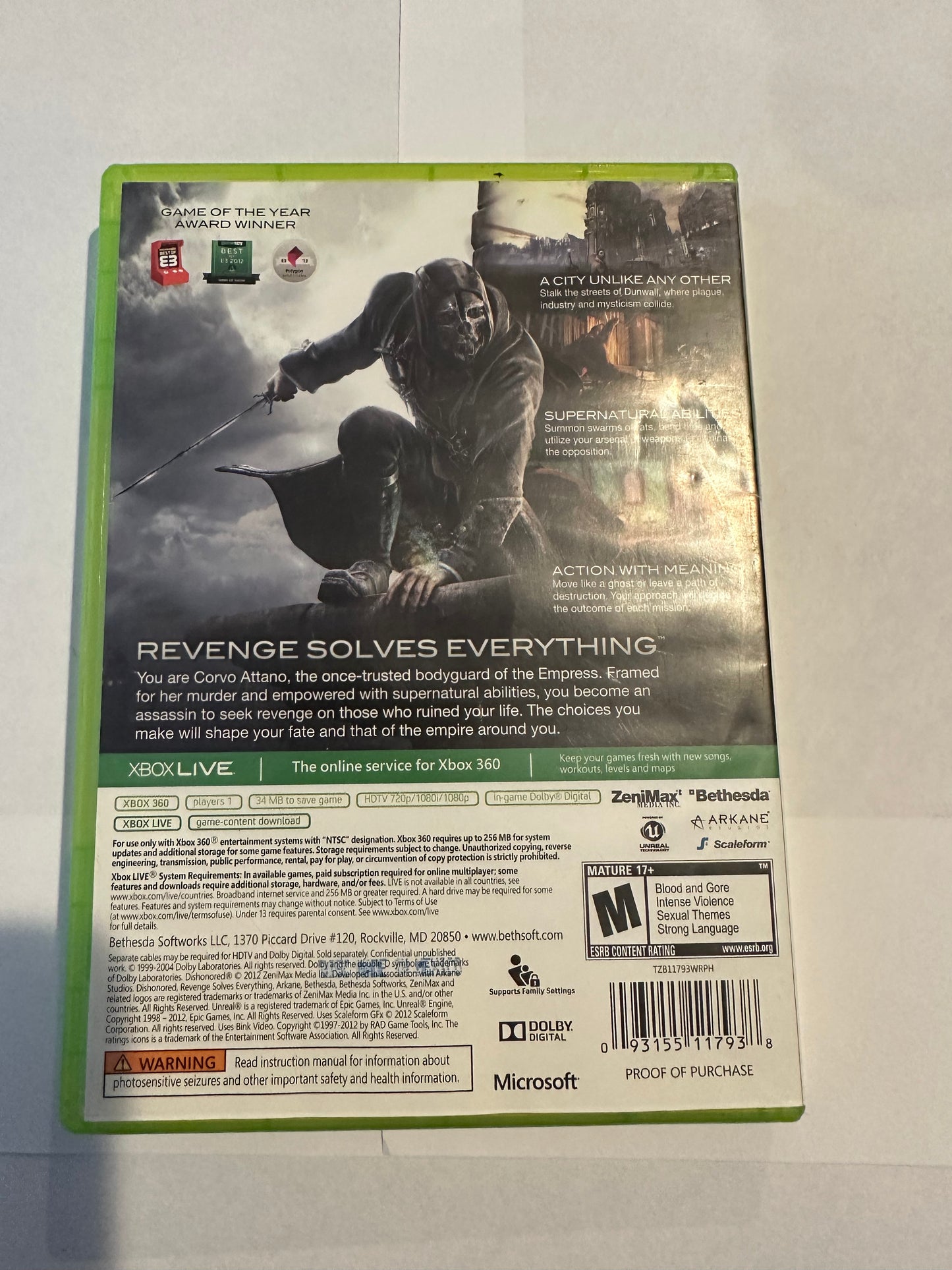 Dishonored for the Xbox 360