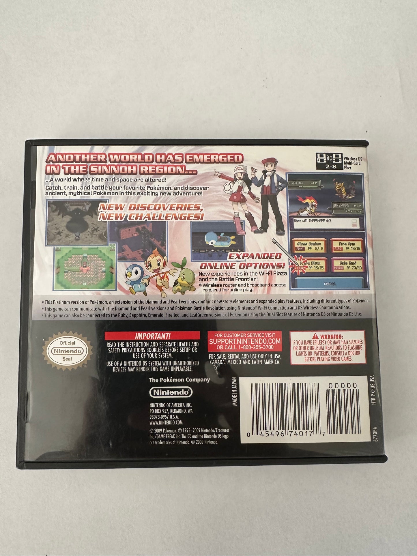 Pokémon platinum for the Nintendo DS