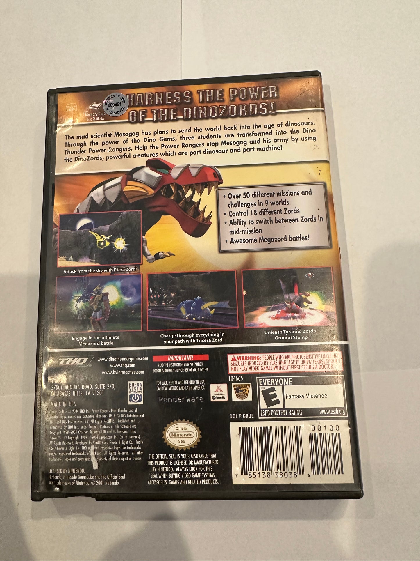 Power rangers Dino thunder. Missing manual