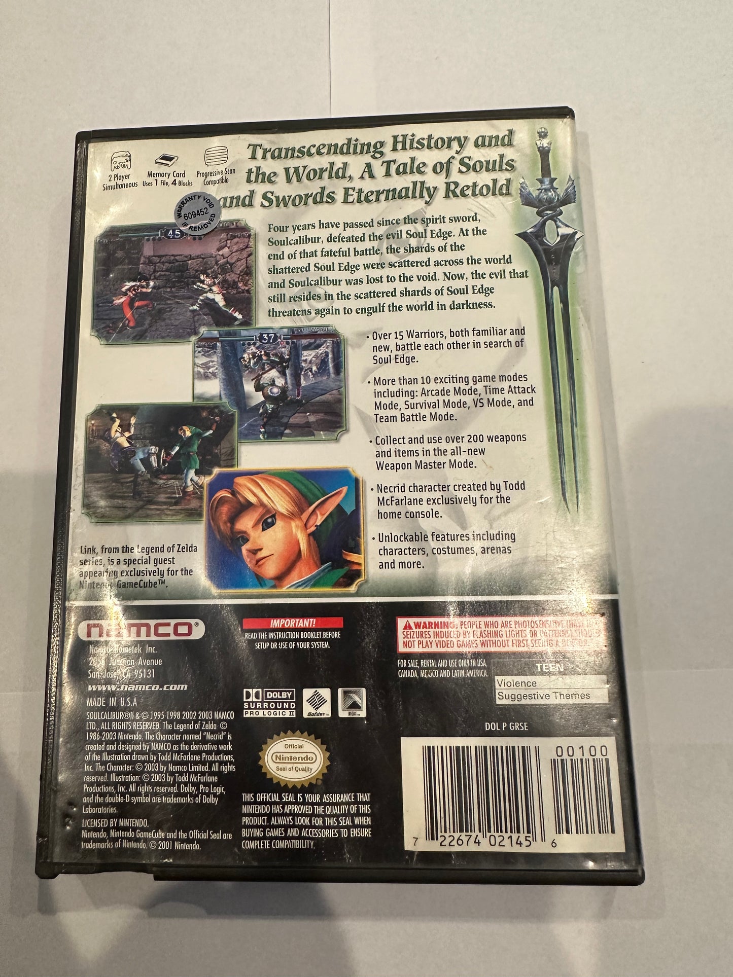 Soul calibur ii. Missing manual